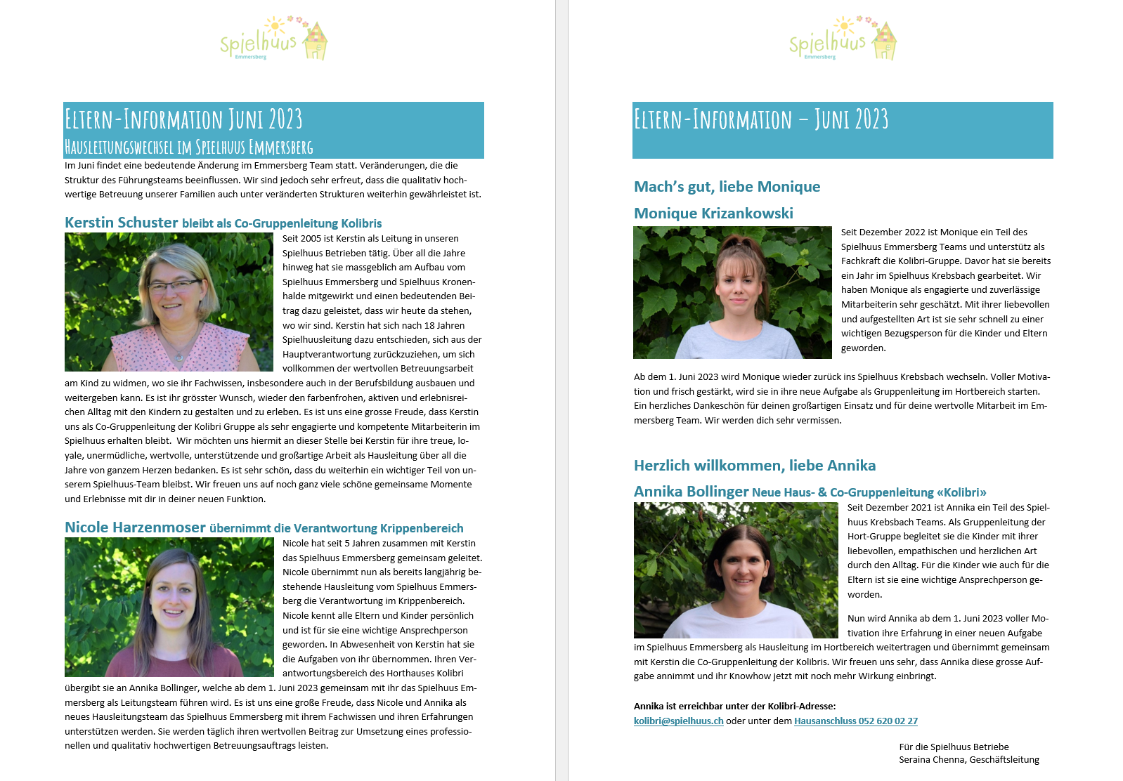Eltern Information Juni 2023
