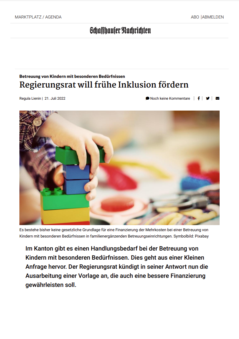 Frühe Inklusion Seite 1
